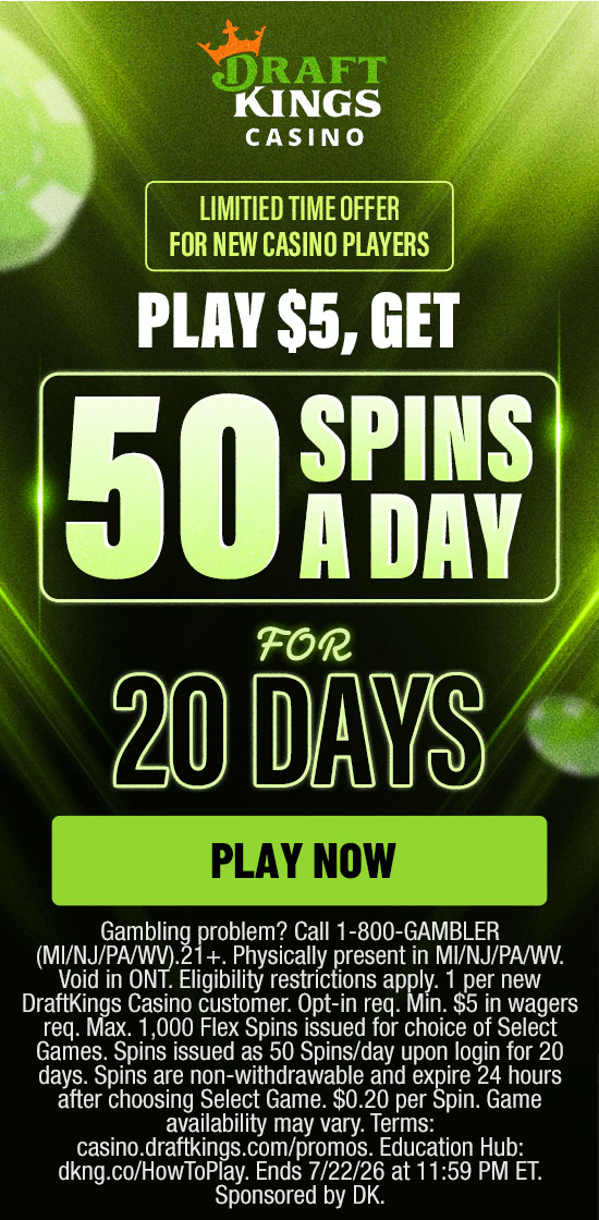 DraftKings Play $5, Get 50 Spins for 30 Days dragtdking_banner2_updated3