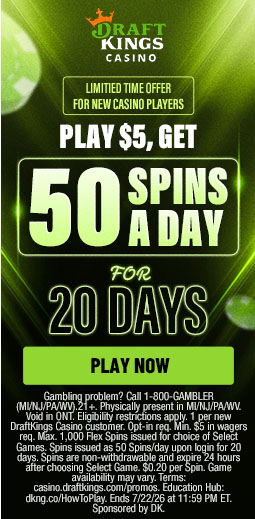 DraftKings Play $5, Get 50 Spins for 30 Days dragtdking_banner2_updated2