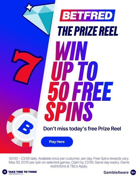 BetFred Up 50 Free Spins No Deposit