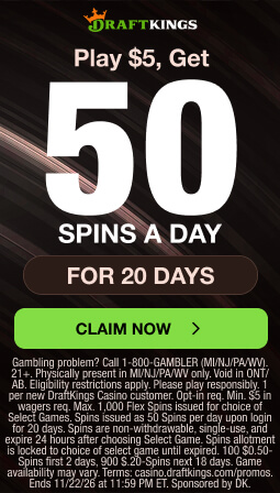 DraftKings Play $5, Get 50 Spins for 30 Days draftsking_banner3_updated